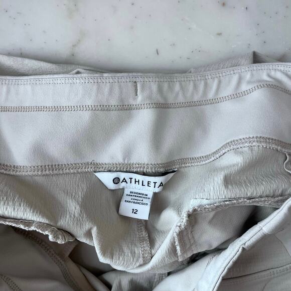 Athleta Trekkie Jogger Pants Cream Off White Nylon Hiking Outdoor Size 12 - Picture 6 of 7